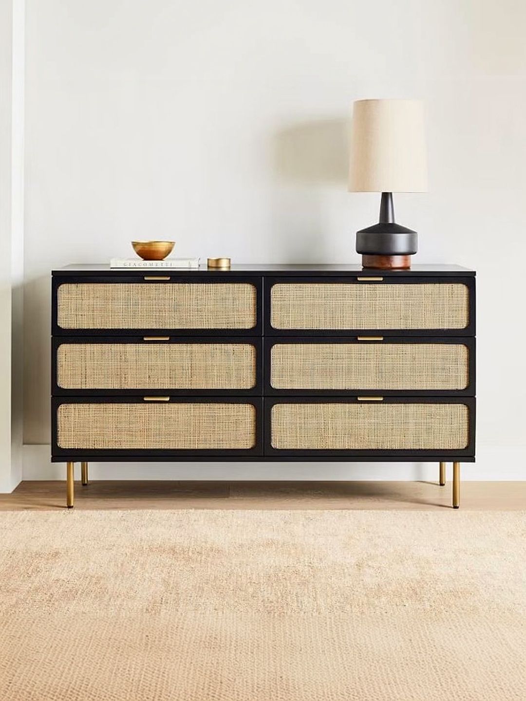 THE ATTIC Black Wood Free Standing Drawers