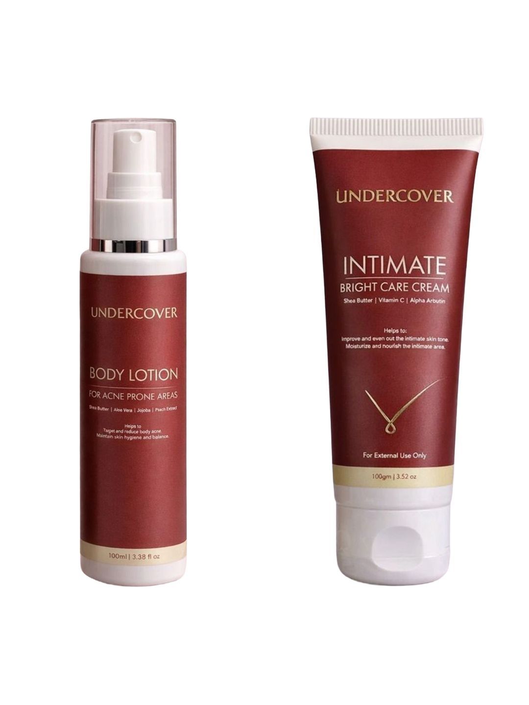 Undercover Set Of 2 Acne Body Lotion - 100 ml & Intimate Bright Care Cream - 100 g-image-44
