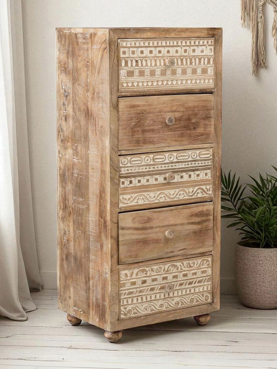 THE ATTIC Beige Wood Free Standing Drawers