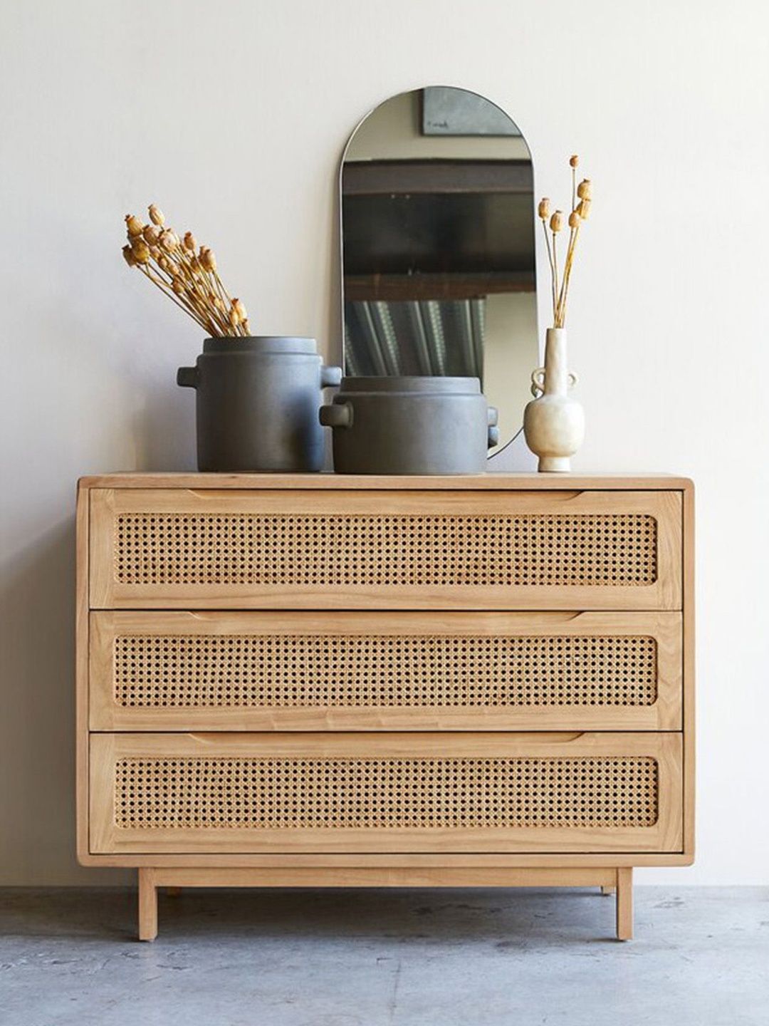 THE ATTIC Beige Wood Free Standing Drawers