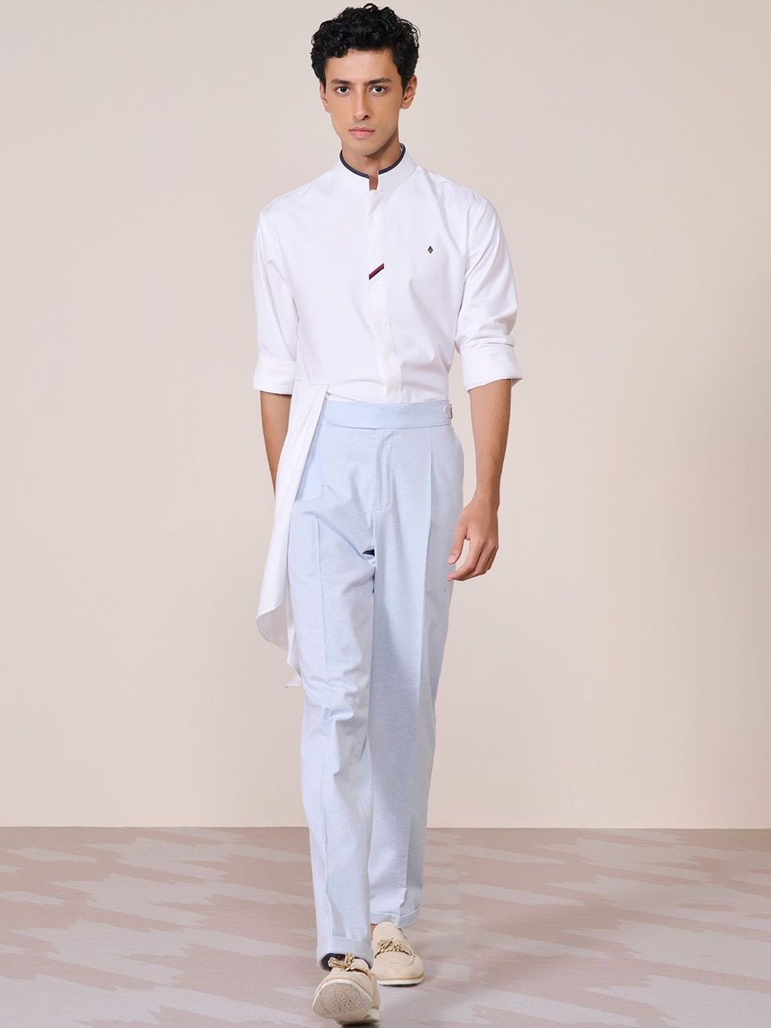 S&N by Shantnu Nikhil Men Slim Fit Pleated Trousers-picture-52