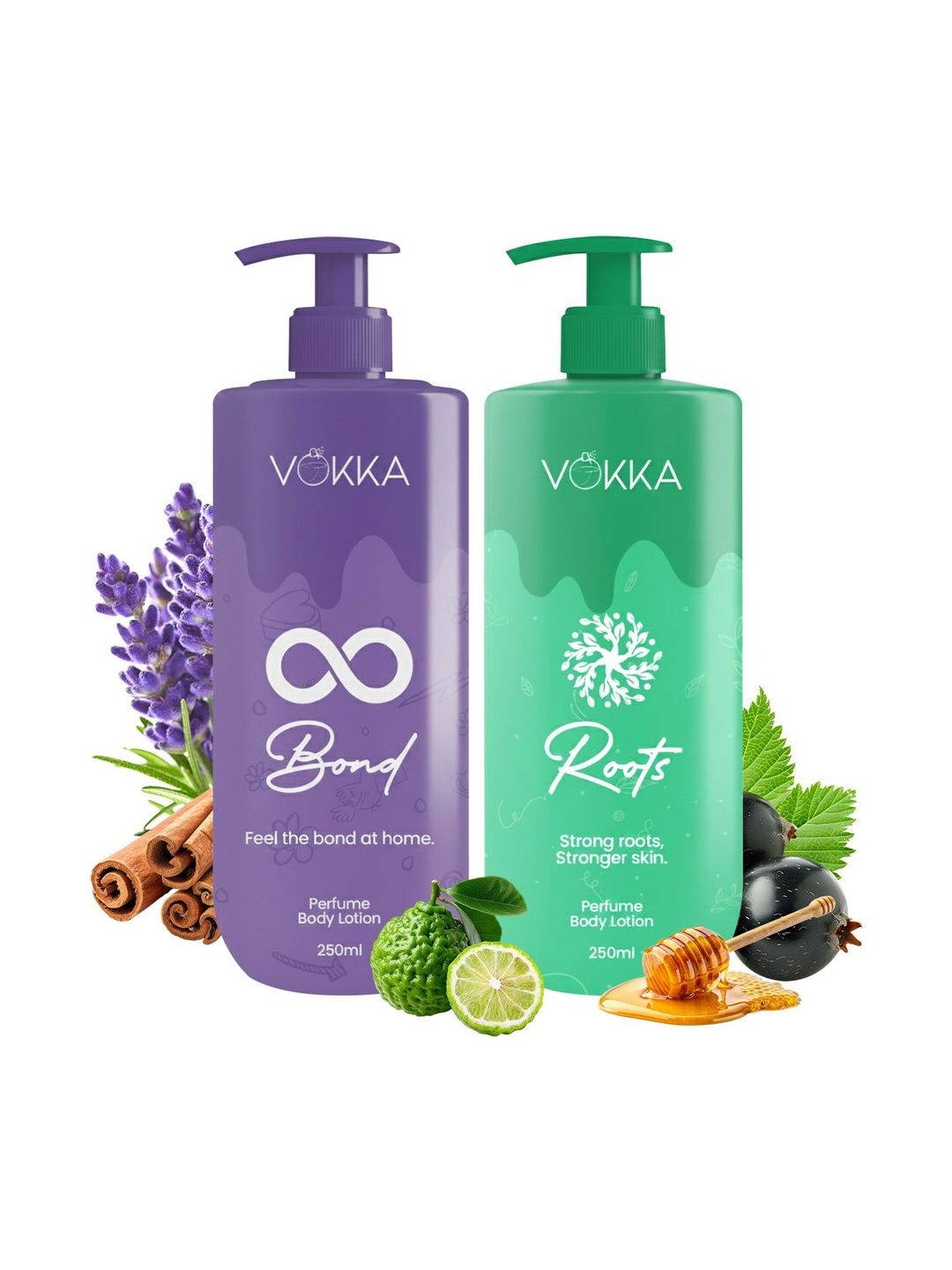 VOKKA Set Of 2 Roots & Bond Perfume Body Lotion - 250 ml Each-picture-13