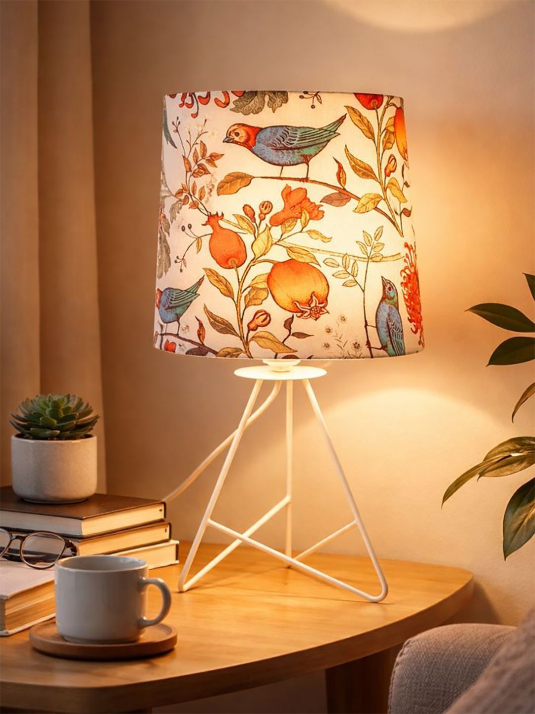 Decorcity Multicoloured Printed Metal Cylindrical Shaped Table Lamp-picture-56