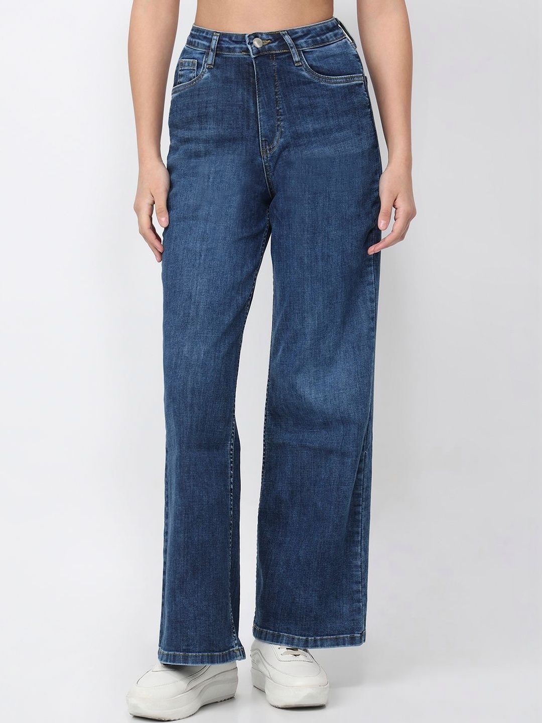 Kraus Jeans Women Wide Leg High-Rise Light Fade Jeans-picture-34