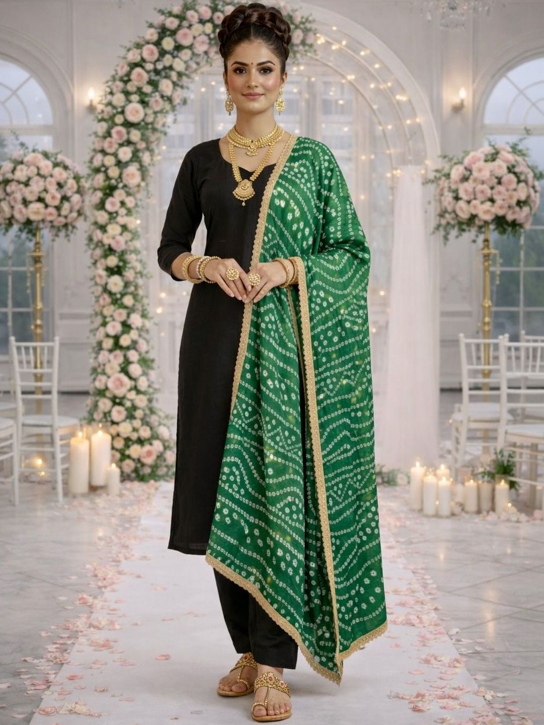HERE&NOW Printed Bandhani Dupatta-picture-39