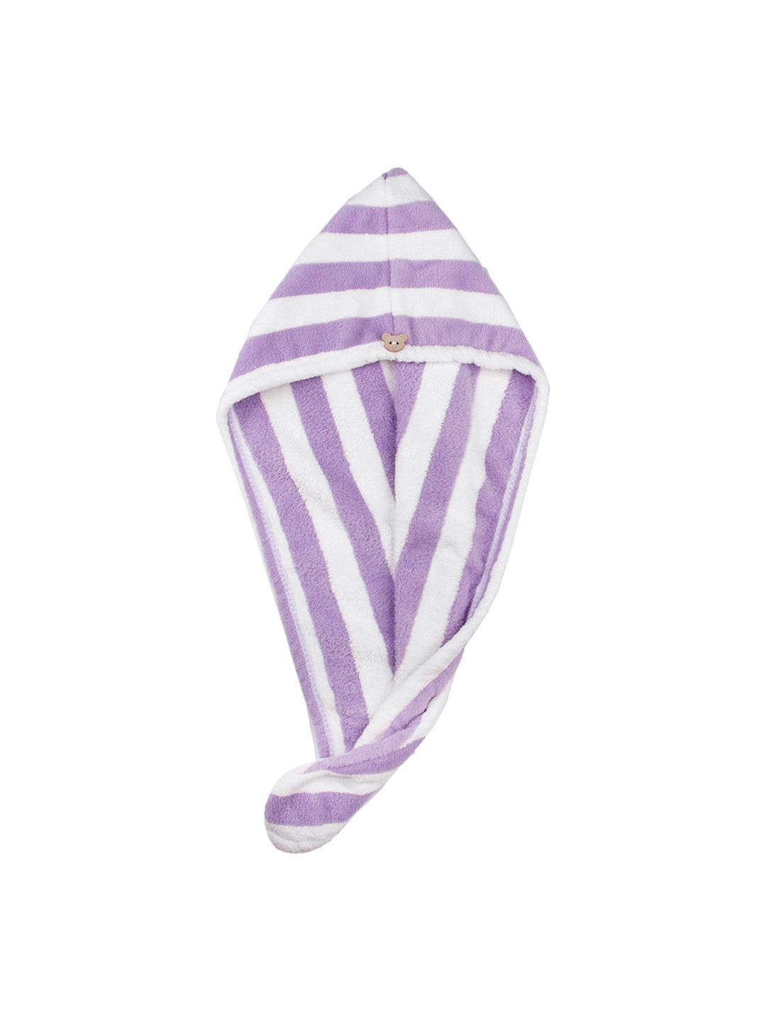 Stasia Street Lavender & White Striped Microfiber 300 GSM Easy Dry Hair Wrap Towel-image-32