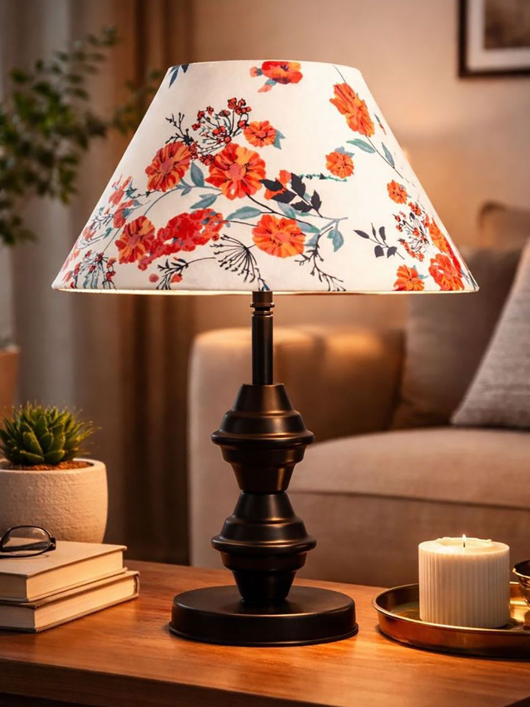 Decorcity Multicoloured Printed Metal Frusturical Shaped Table Lamp-picture-17