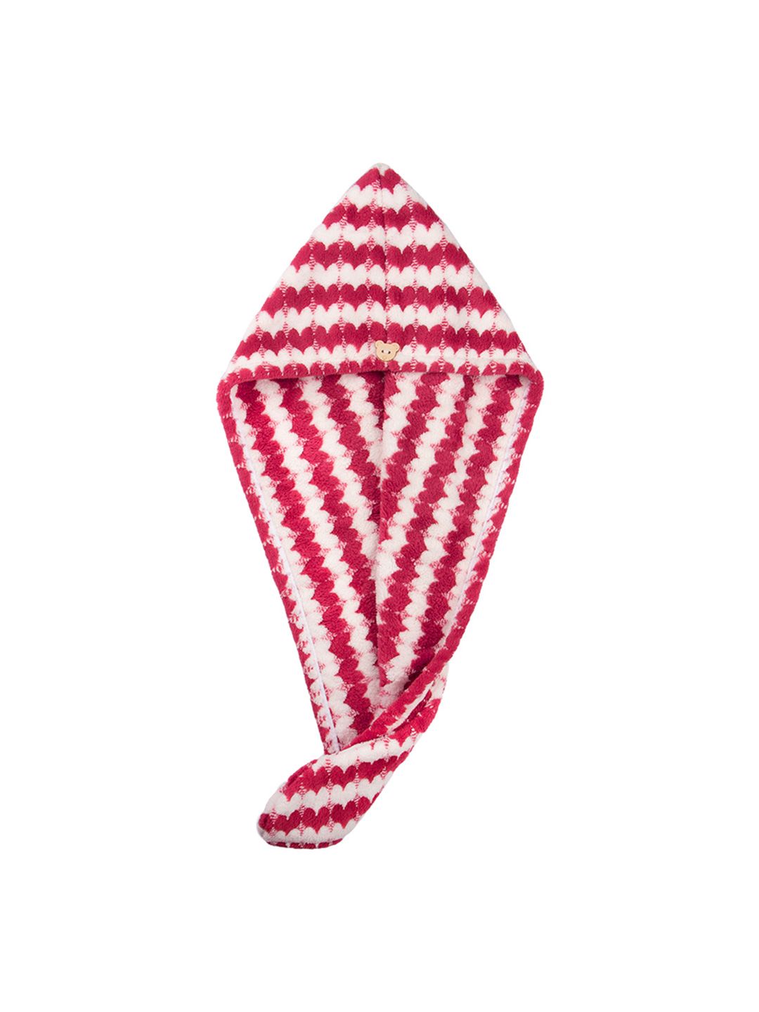 Stasia Street Red & White Striped Microfiber 300 GSM Easy Dry Hair Wrap Towel-image-8