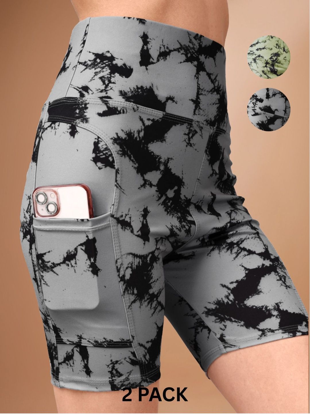 POOJARAN SAREE Women Printed Slim Fit High-Rise Training or Gym Sports Shorts-picture-16