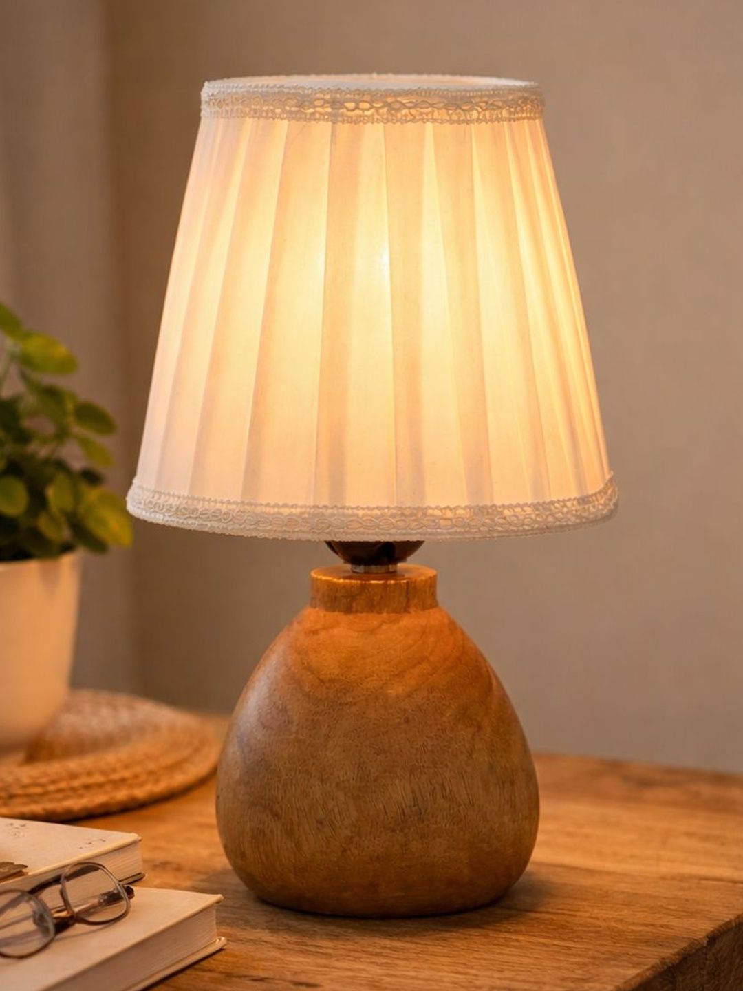 Decorcity White Wood Abstract Shaped Table Lamp-image-25