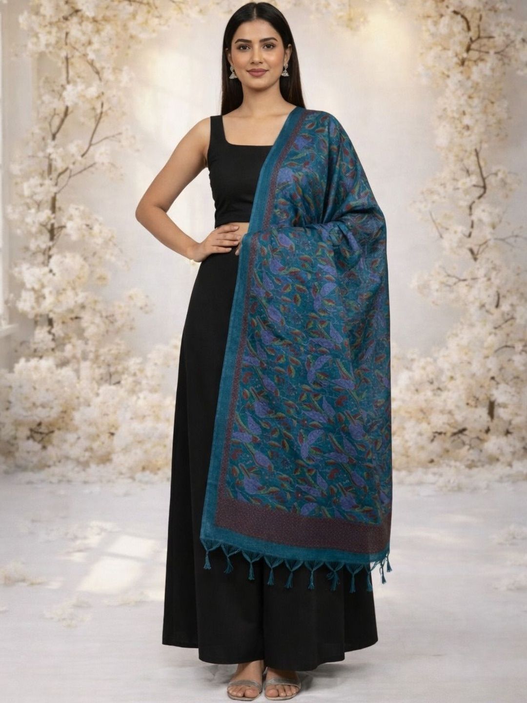 HERE&NOW Ethnic Motifs Printed Dupatta-picture-42