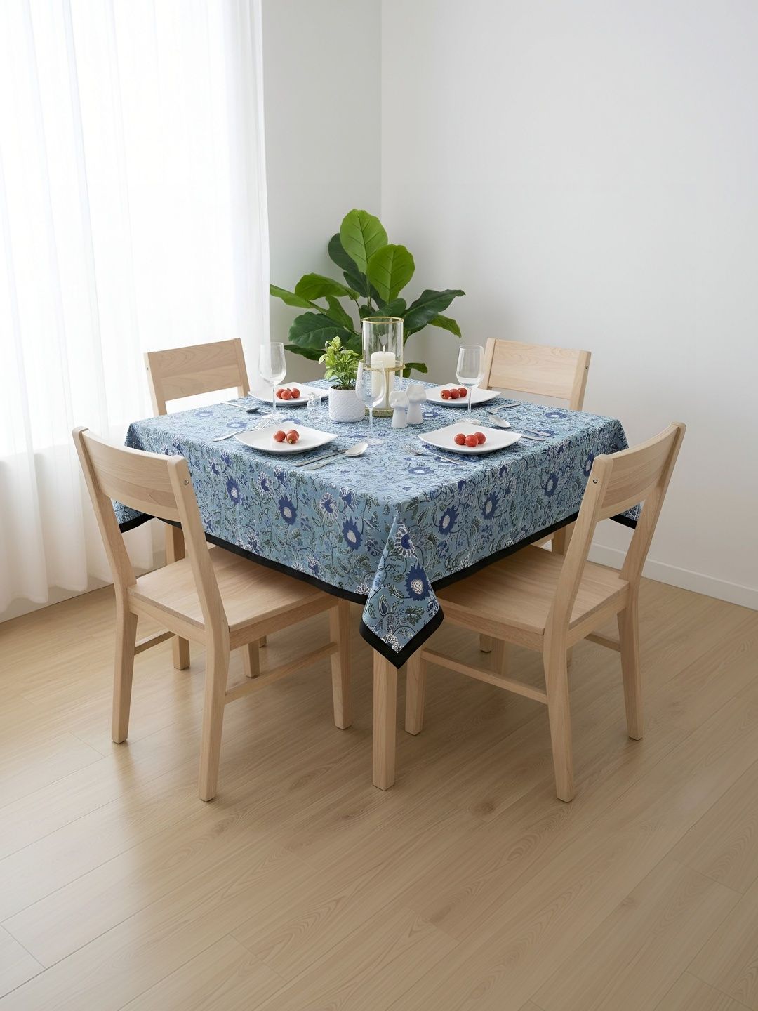 INDHOME LIFE Multicoloured Floral Cotton 4-Seater Table Cover-picture-34