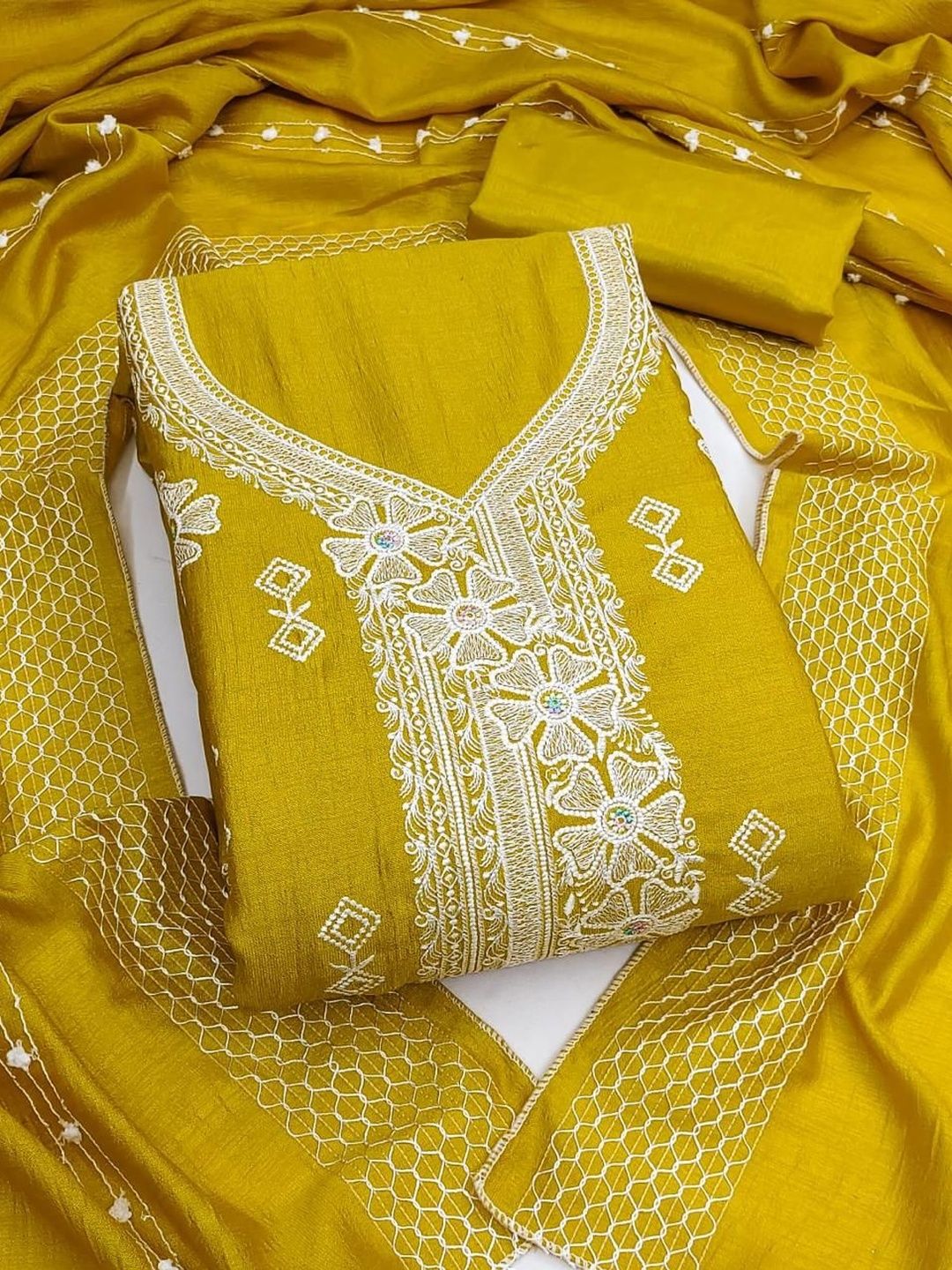 HMP Fashion Embroidered Unstitched Dress Material-picture-22