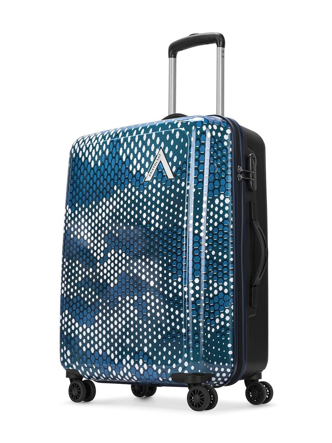 Aristocrat Combat Blue Medium Hard Luggage 63.5cm Check-in Trolley Bag with 8 Wheels-image-49