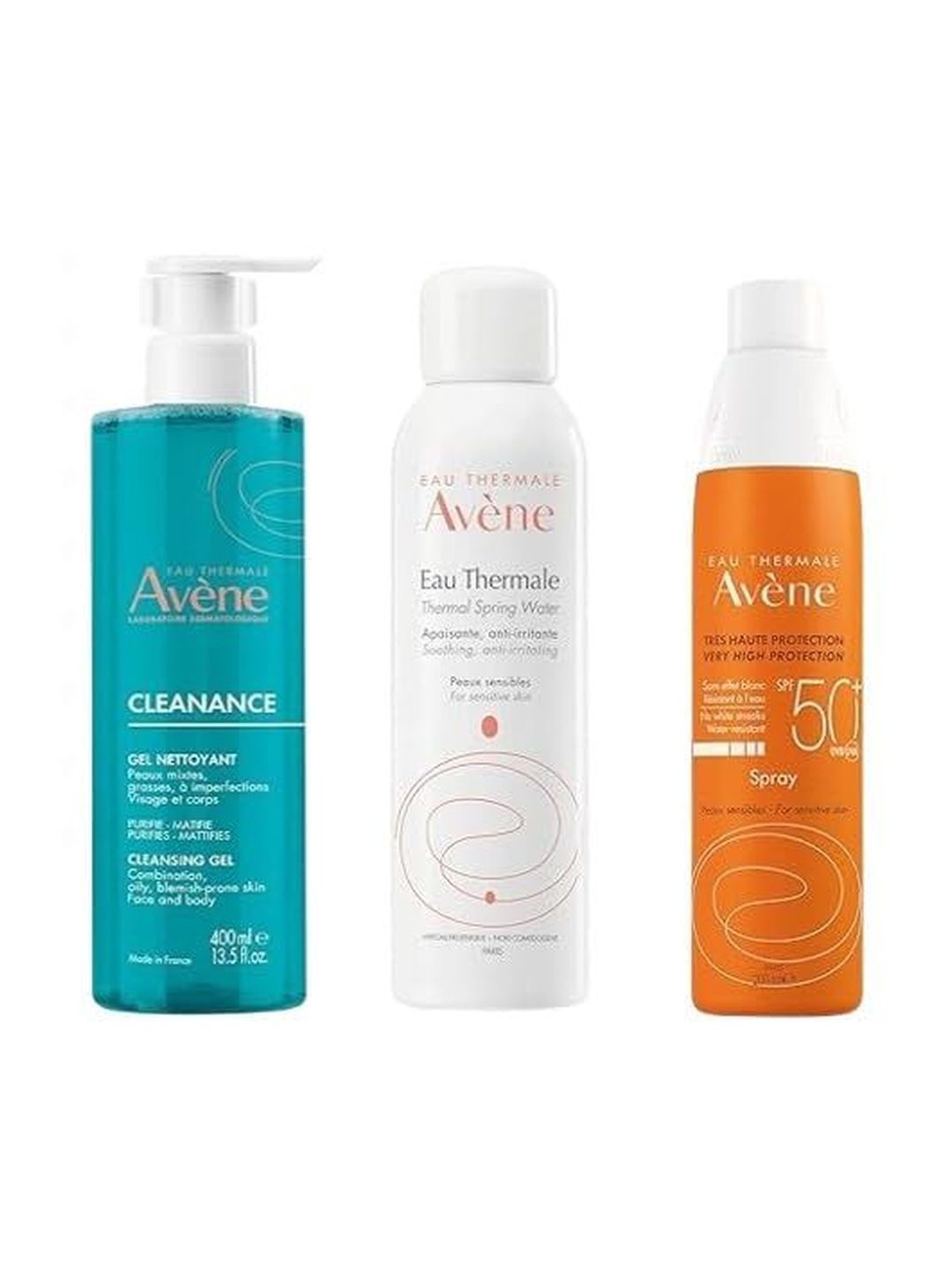 Avene Set Of 3 Cleansing Gel- 400 ml- Spring Water- 150 ml & Sunscreen- 200 ml-image-20