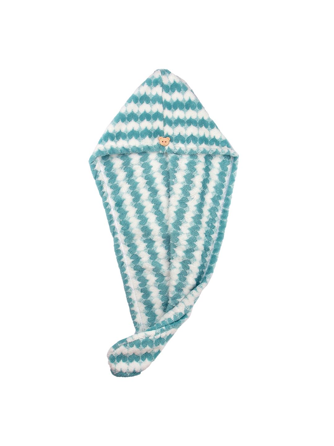Stasia Street Blue & White Striped Microfiber 300 GSM Easy Dry Hair Wrap Towel-image-40