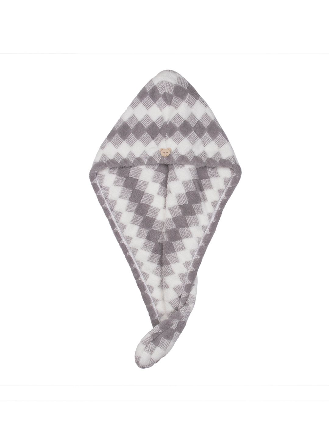 Stasia Street Grey & White Striped Microfiber 300 GSM Easy Dry Hair Wrap Towel-image-40