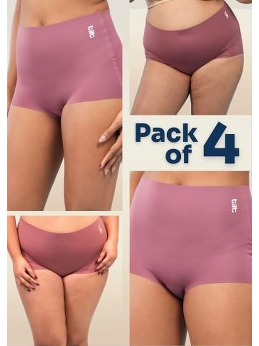 Tilt Women Pack of 4 Anti Microbial Seamless Boy Shorts-picture-48