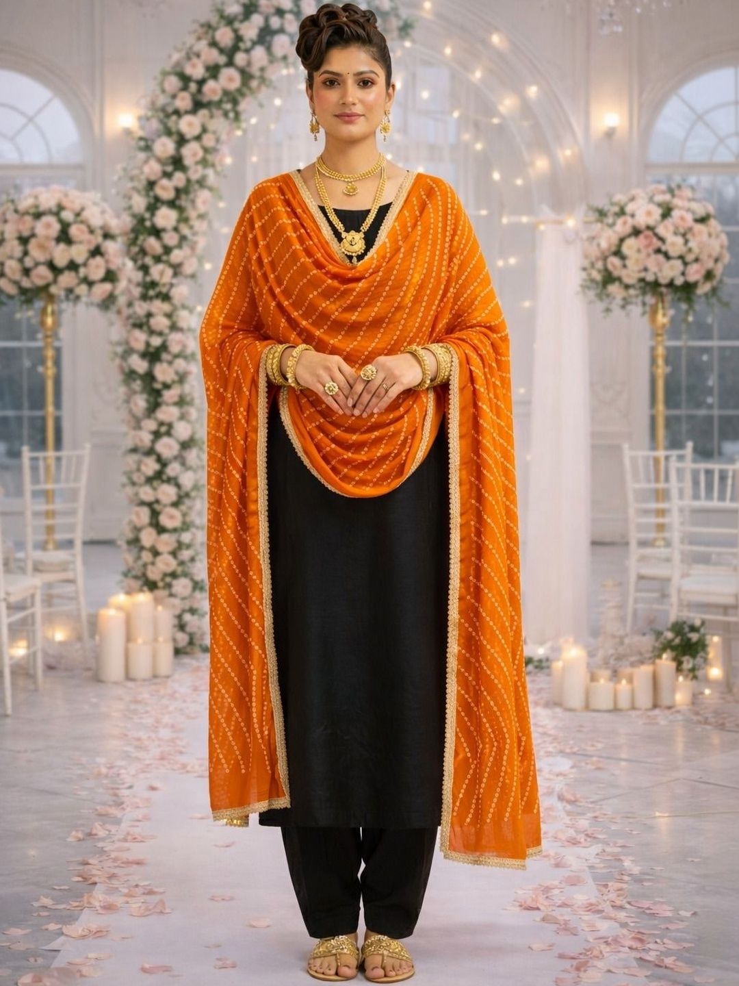 HERE&NOW Printed Bandhani Dupatta-picture-51