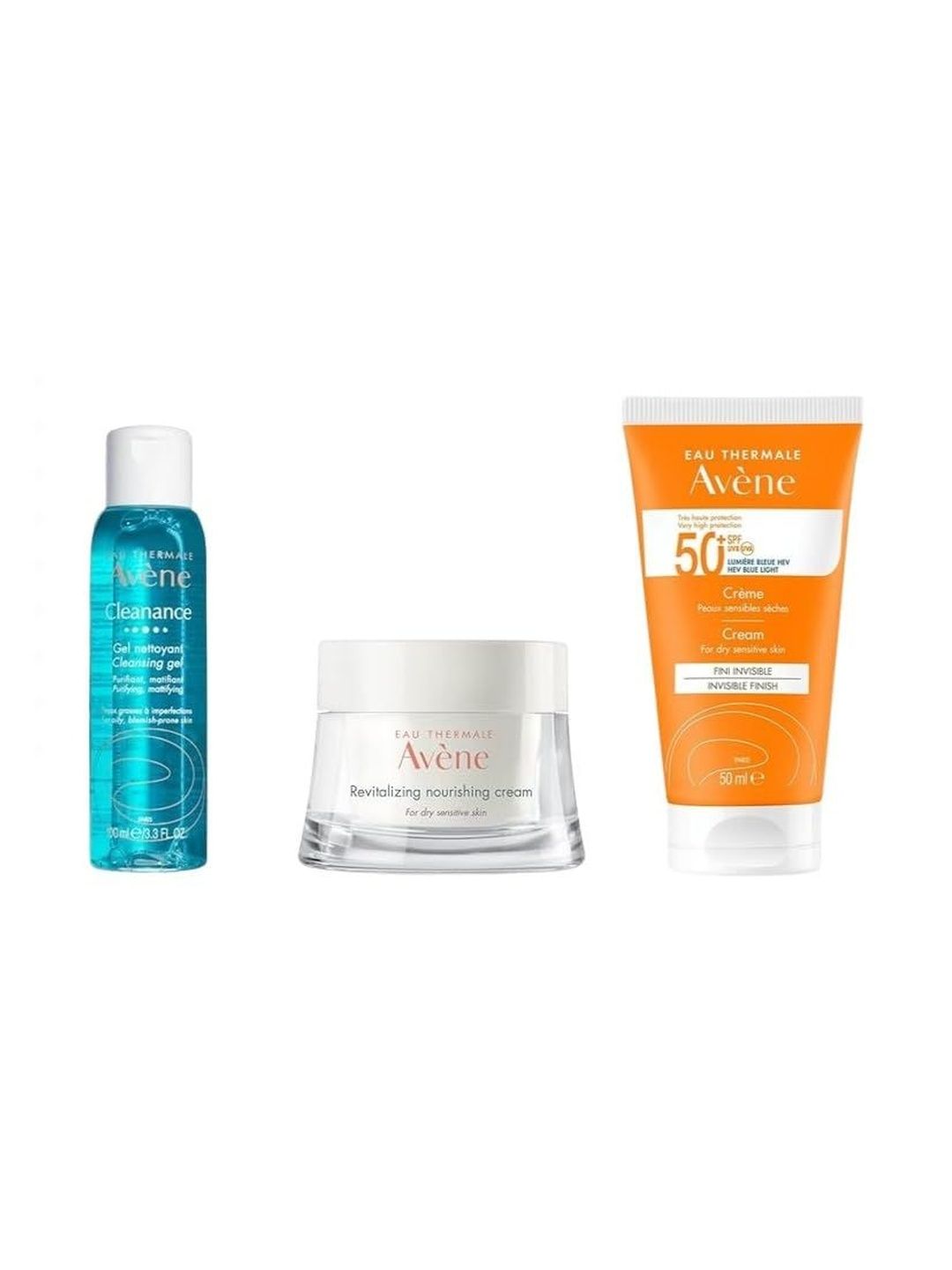 Avene Set Of 3 Cleanance Cleansing Gel- 100 ml- Nourishing Cream- 50 ml & Face Sunscreen-image-22