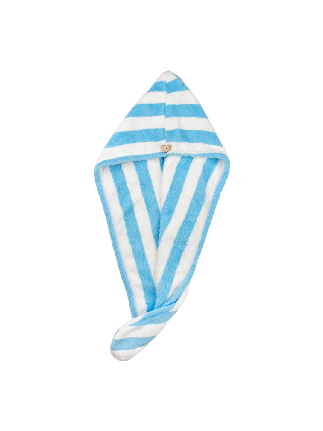 Stasia Street Blue & White Striped Microfiber 300 GSM Easy Dry Hair Wrap Towel-image-43