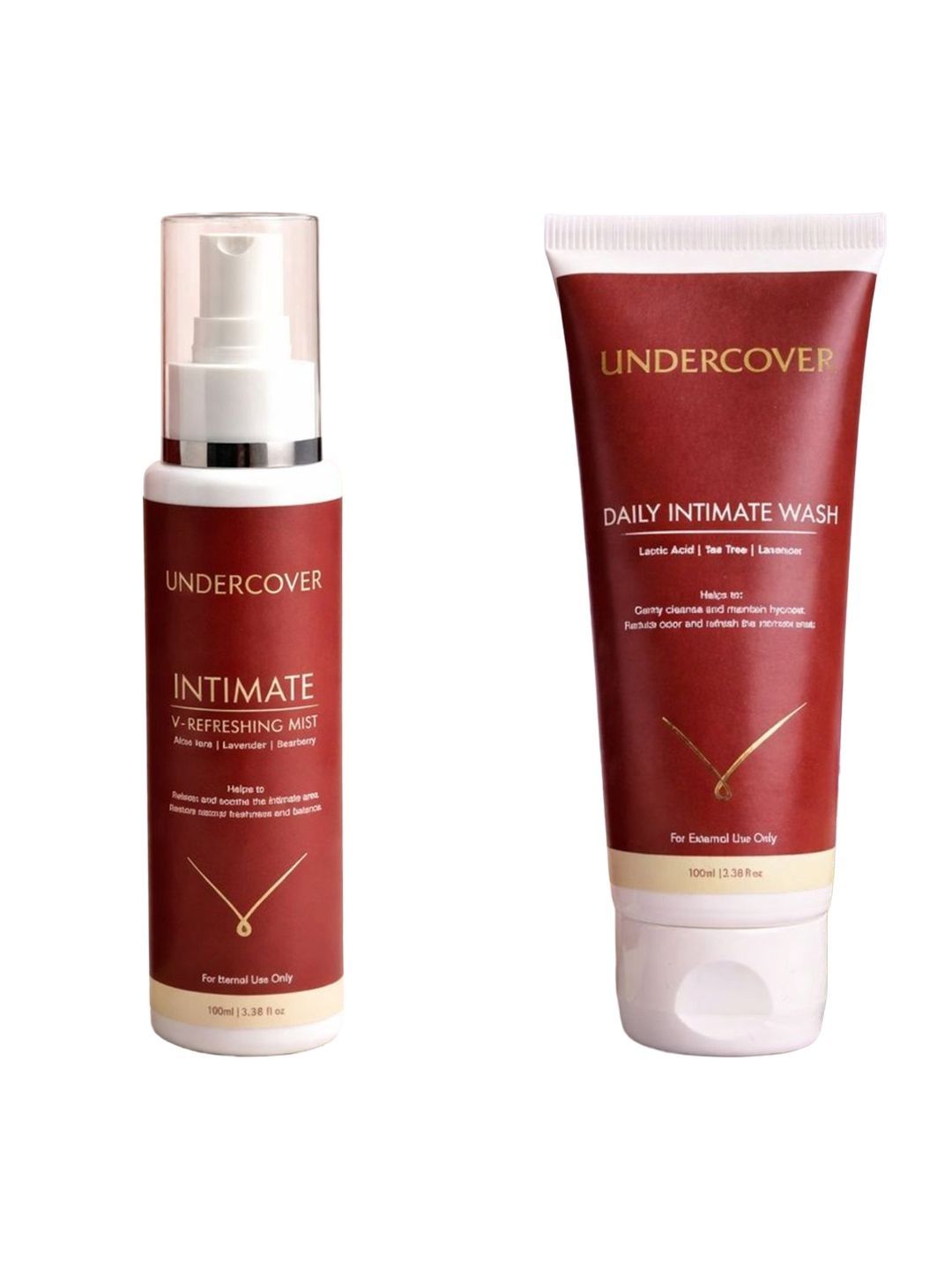 Undercover Women Set of 2 - Intimate V-Refreshing Mist and Daily Intimate Wash (100 ml Each)