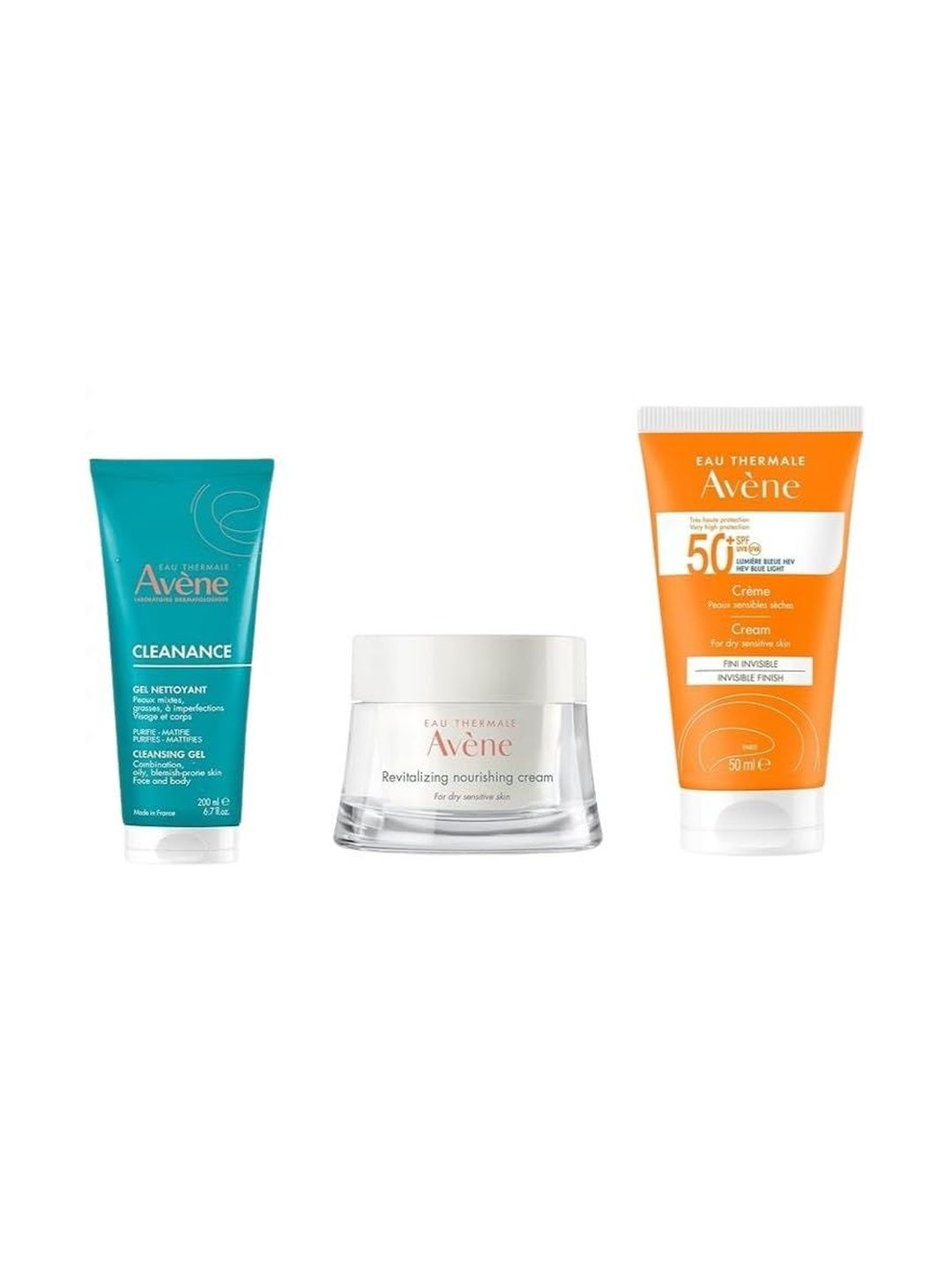 Avene Set Of 3 Cleanance Cleansing Gel- 200 ml- Nourishing Cream- 50 ml & Face Sunscreen-image-19