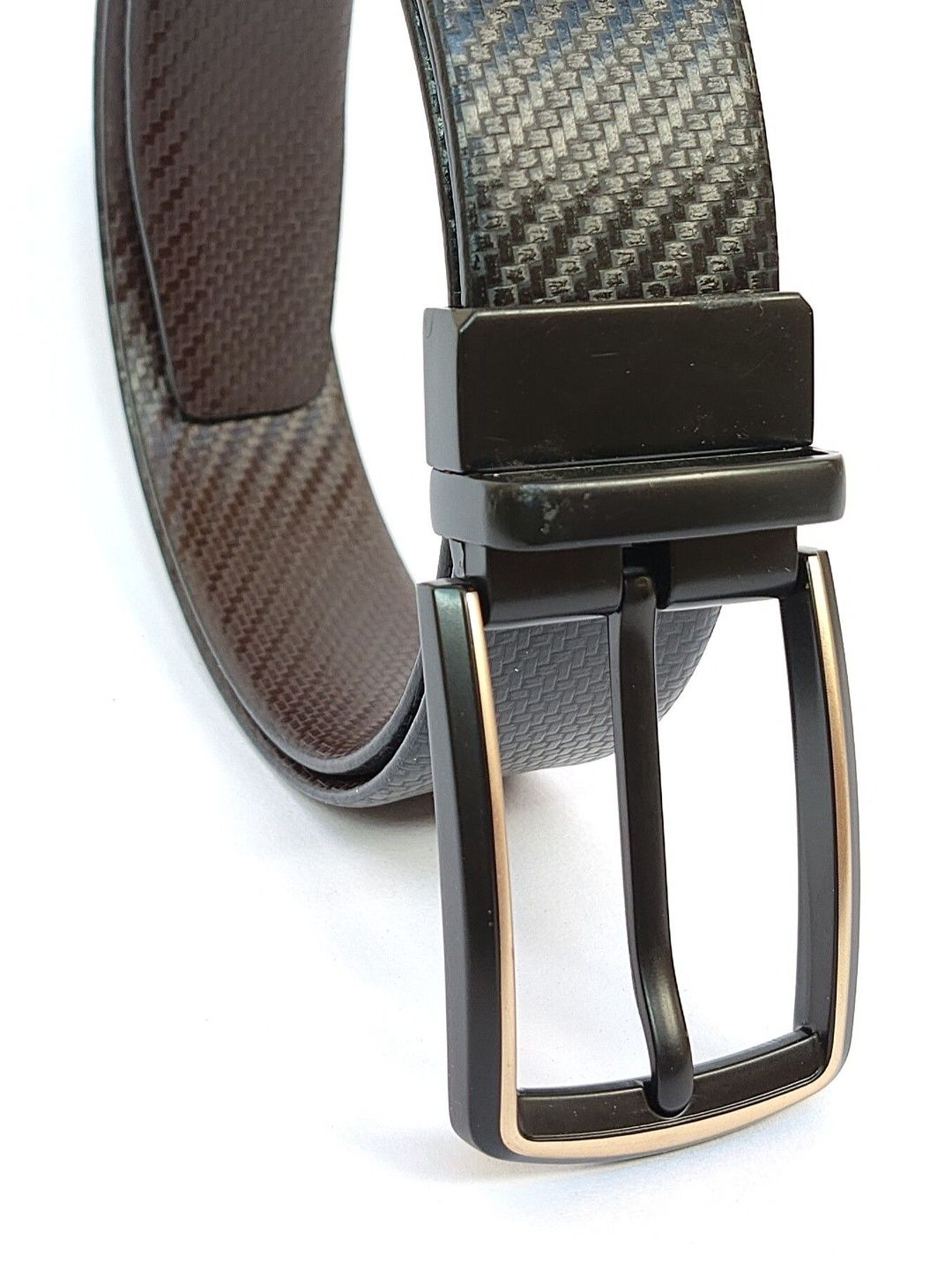 Leather Patta Men Textured Leather Reversible Belt-image-20