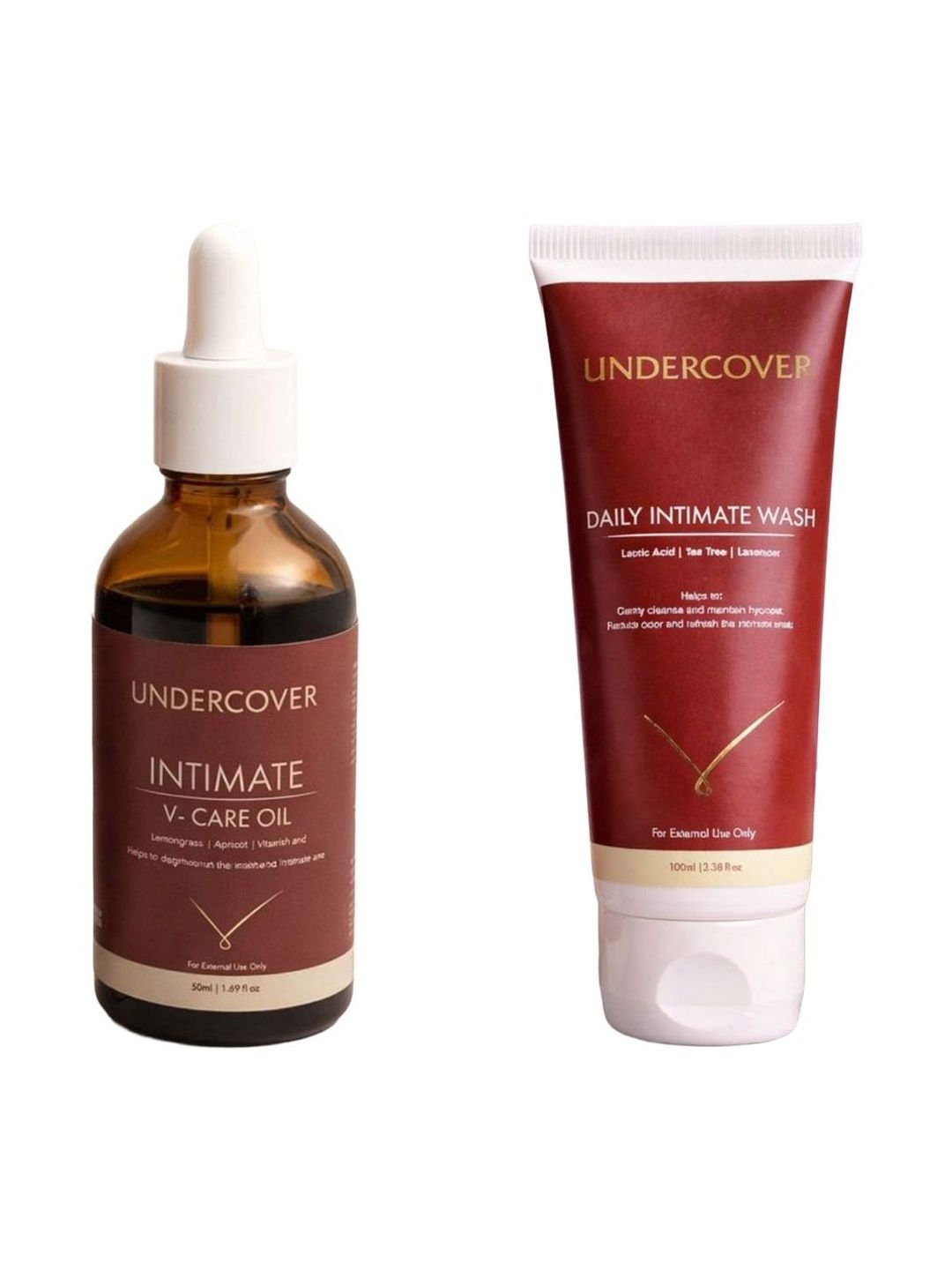 Undercover Women Set of 2 - Intimate V-Care Oil and Daily Intimate Wash (50 ml, 100 ml)