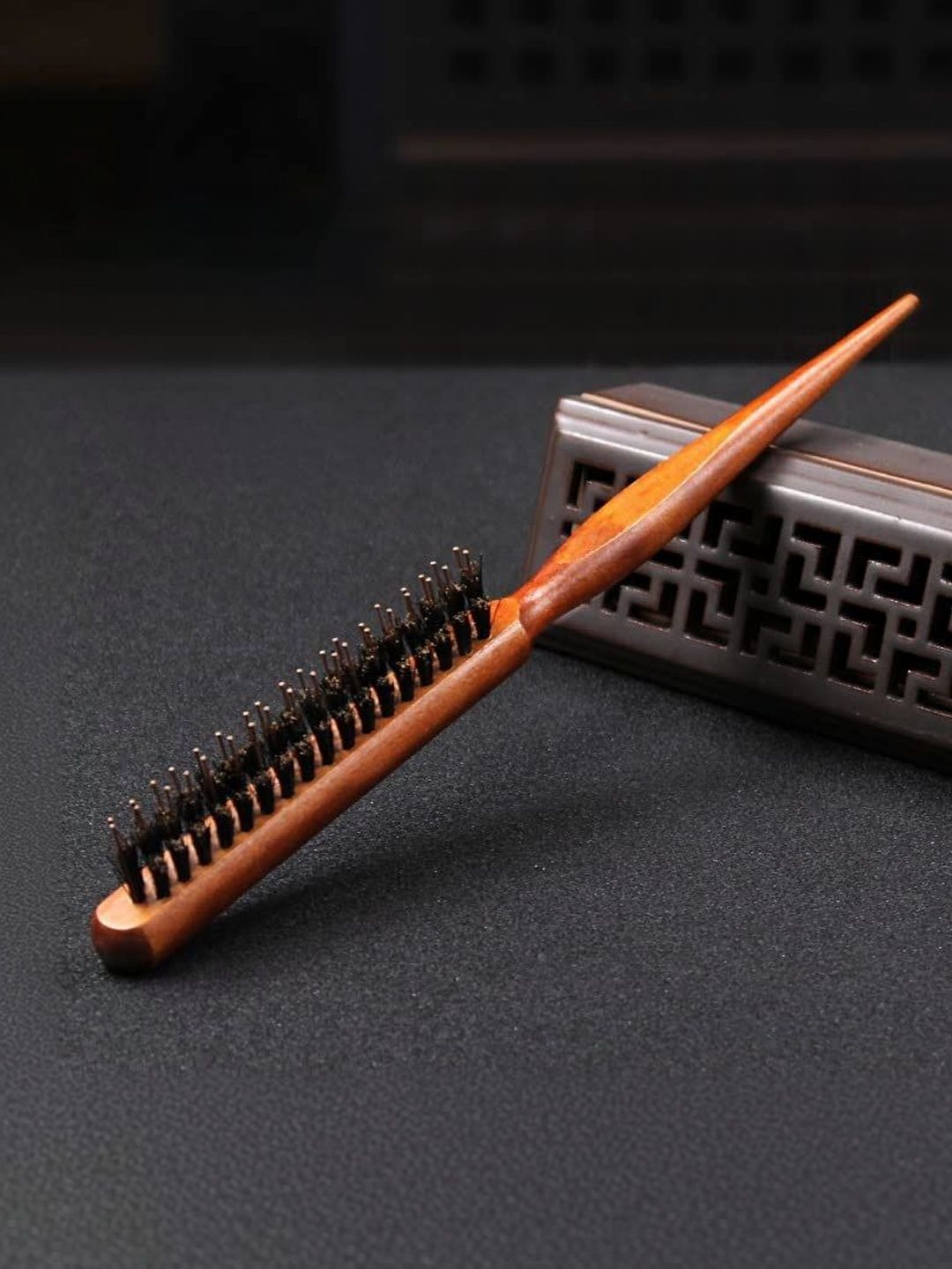 sweetpea Teasing Comb Wooden Handle Hair Brush-image-2