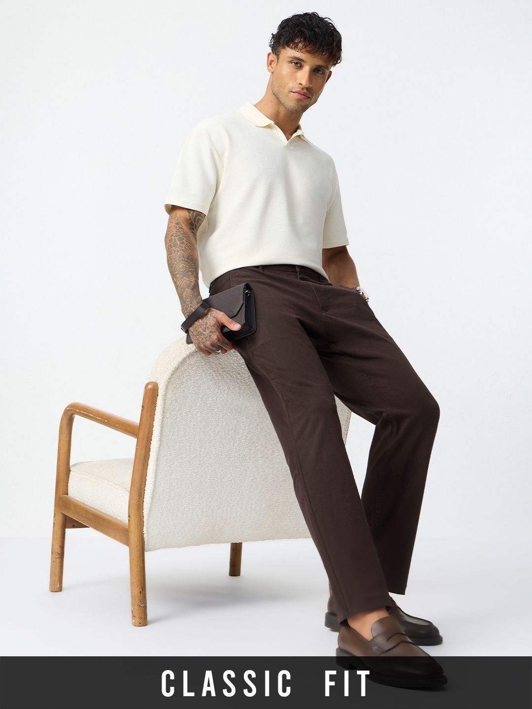 The Souled Store Men Classic Straight Fit Chinos Trousers-picture-27