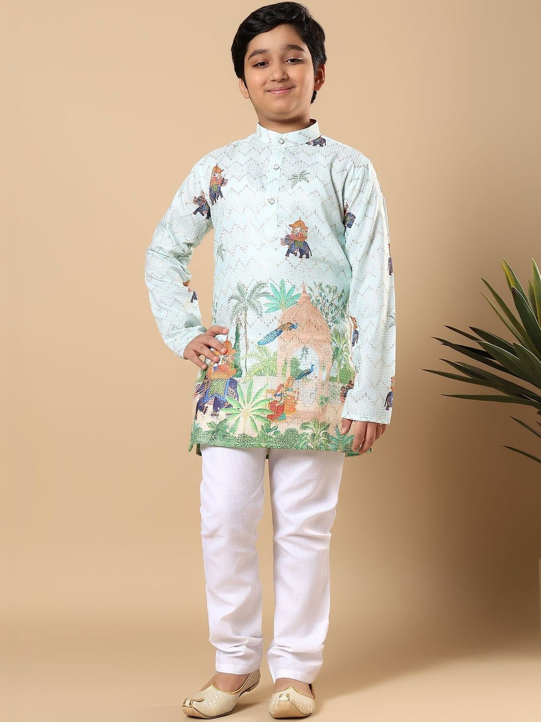 BT DEZINES Boys Printed Regular Sequinned Kurta with Pyjamas-picture-31