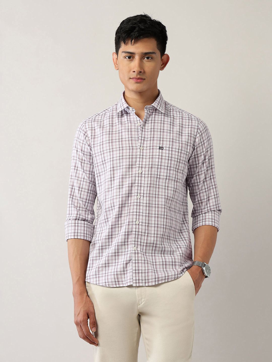 Arrow Sport Manhattan Slim Fit Checked Pure Cotton Casual Shirt-picture-57
