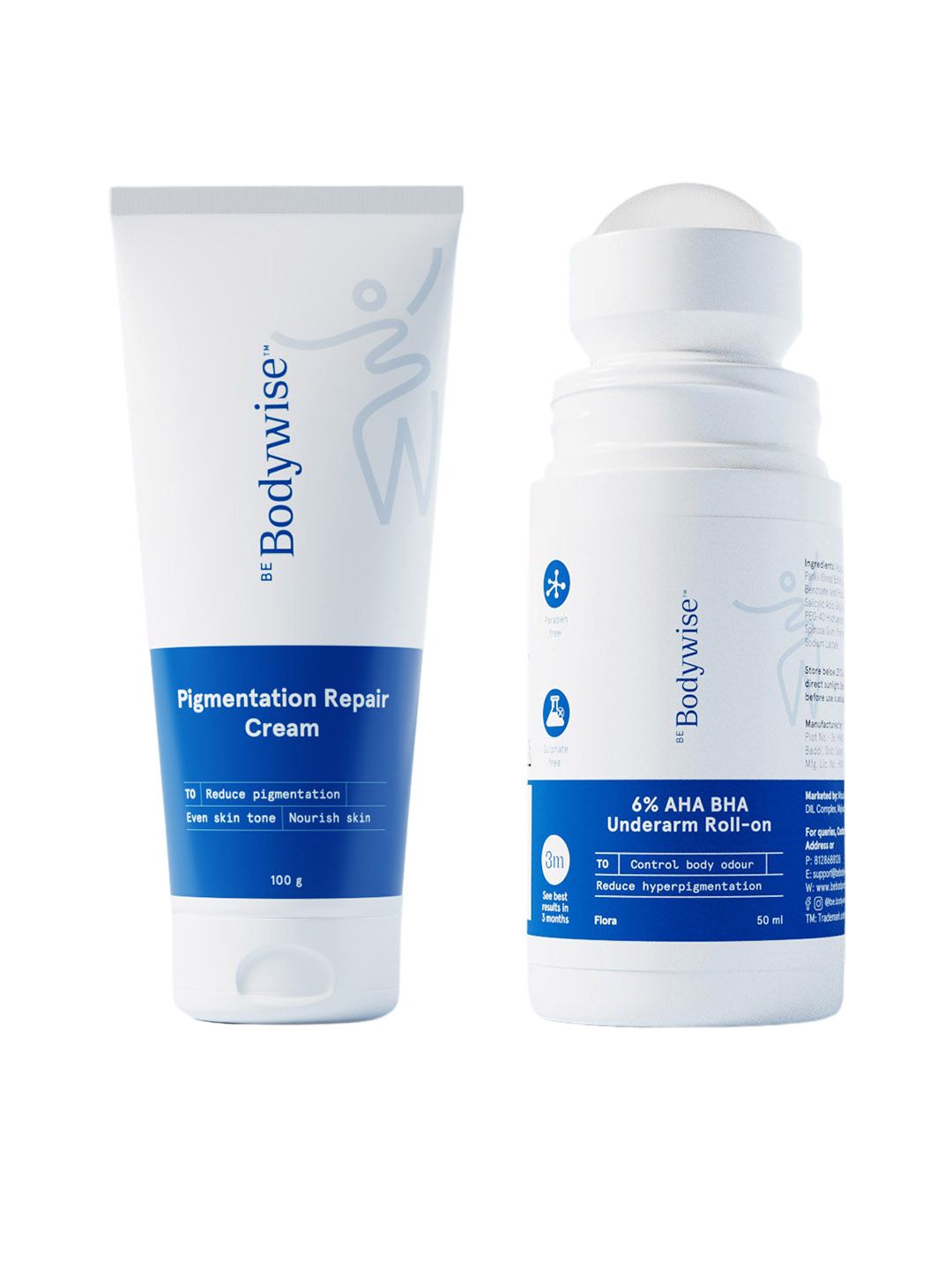 Be Bodywise 2Pc Lactic & Kojic Acid Repair Cream (100g) & AHA BHA Underarm Roll-On (50ml)-picture-26