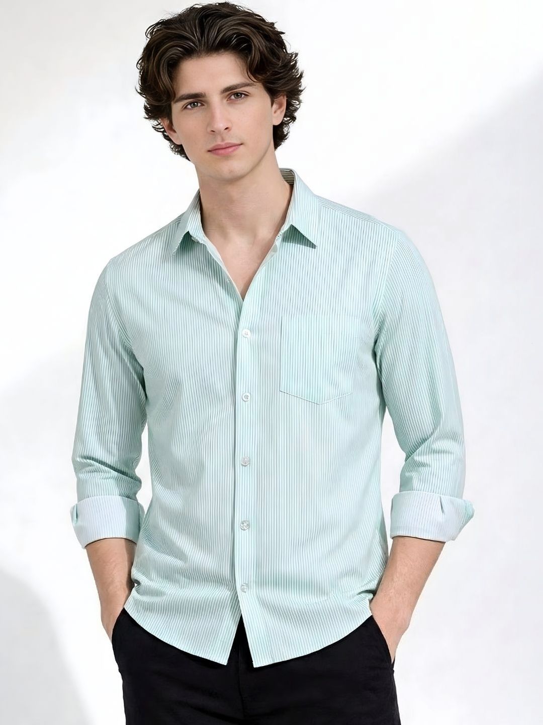 UNIQSOME Men Original Striped Casual Shirt-picture-10