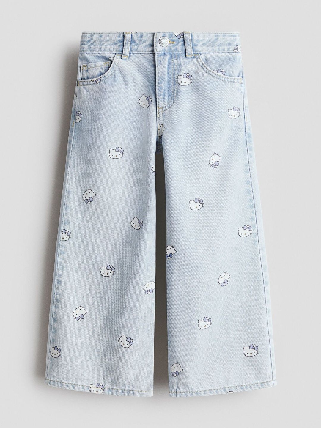 H&M Printed Wide Leg Jeans