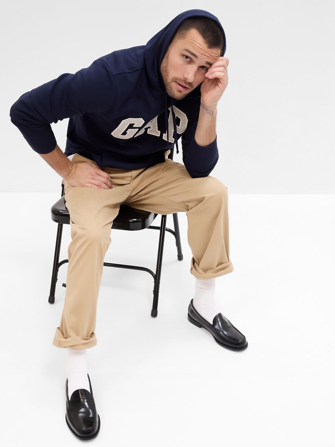 GAP Brand Logo Embroidered Hooded Sweatshirt-picture-25