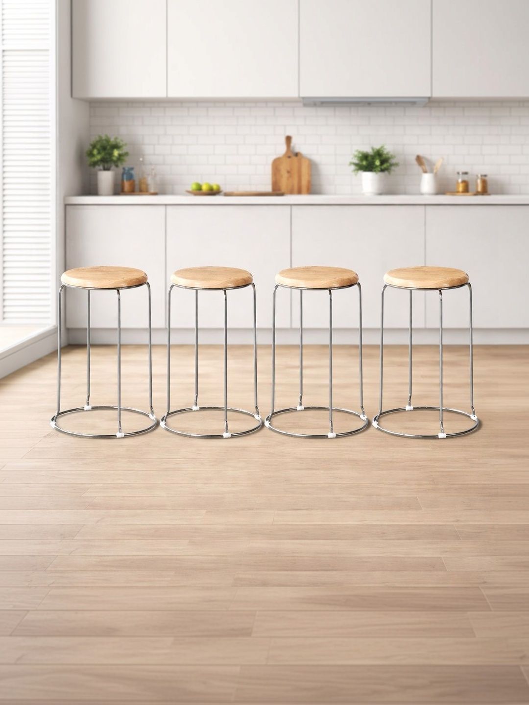 FUGO Set Of 4 Beige Bar Stool