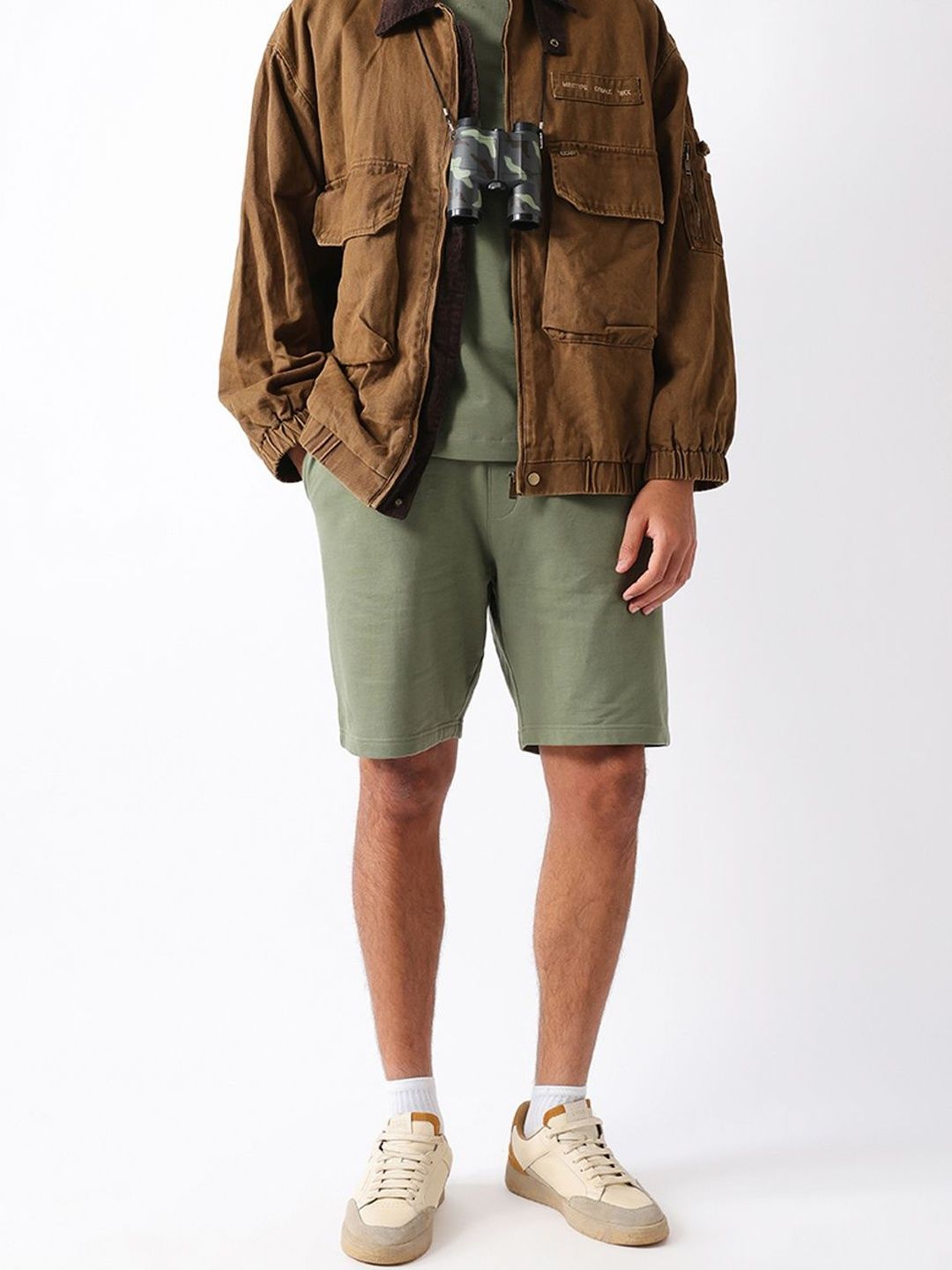 THE BEAR HOUSE Men Solid Cotton Relaxed Fit Casual Shorts-picture-39