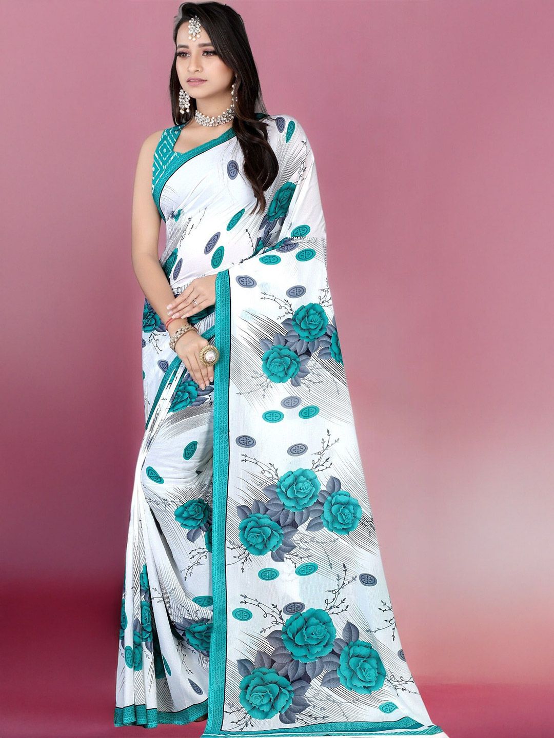 SZN Floral Poly Georgette Saree-picture-52