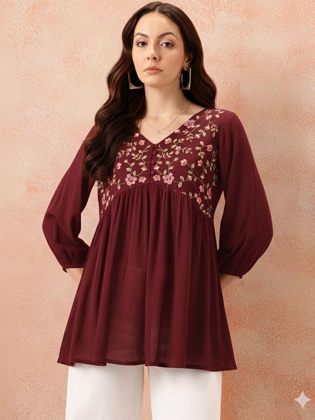 CORSICA Floral Embroidered Cotton Top-picture-29