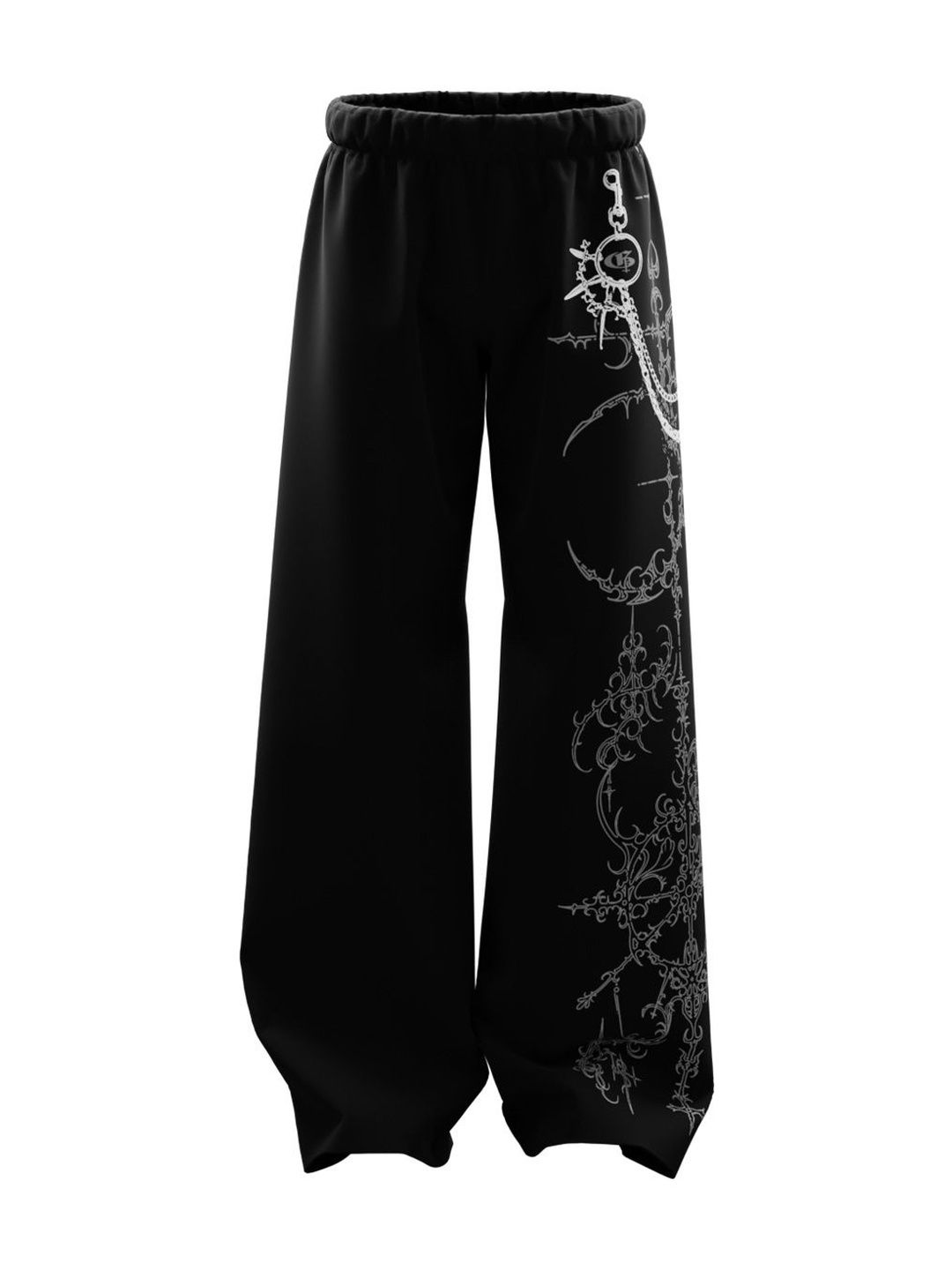 GENRAGE Men Baggy Graphic Print Joggers-image-9