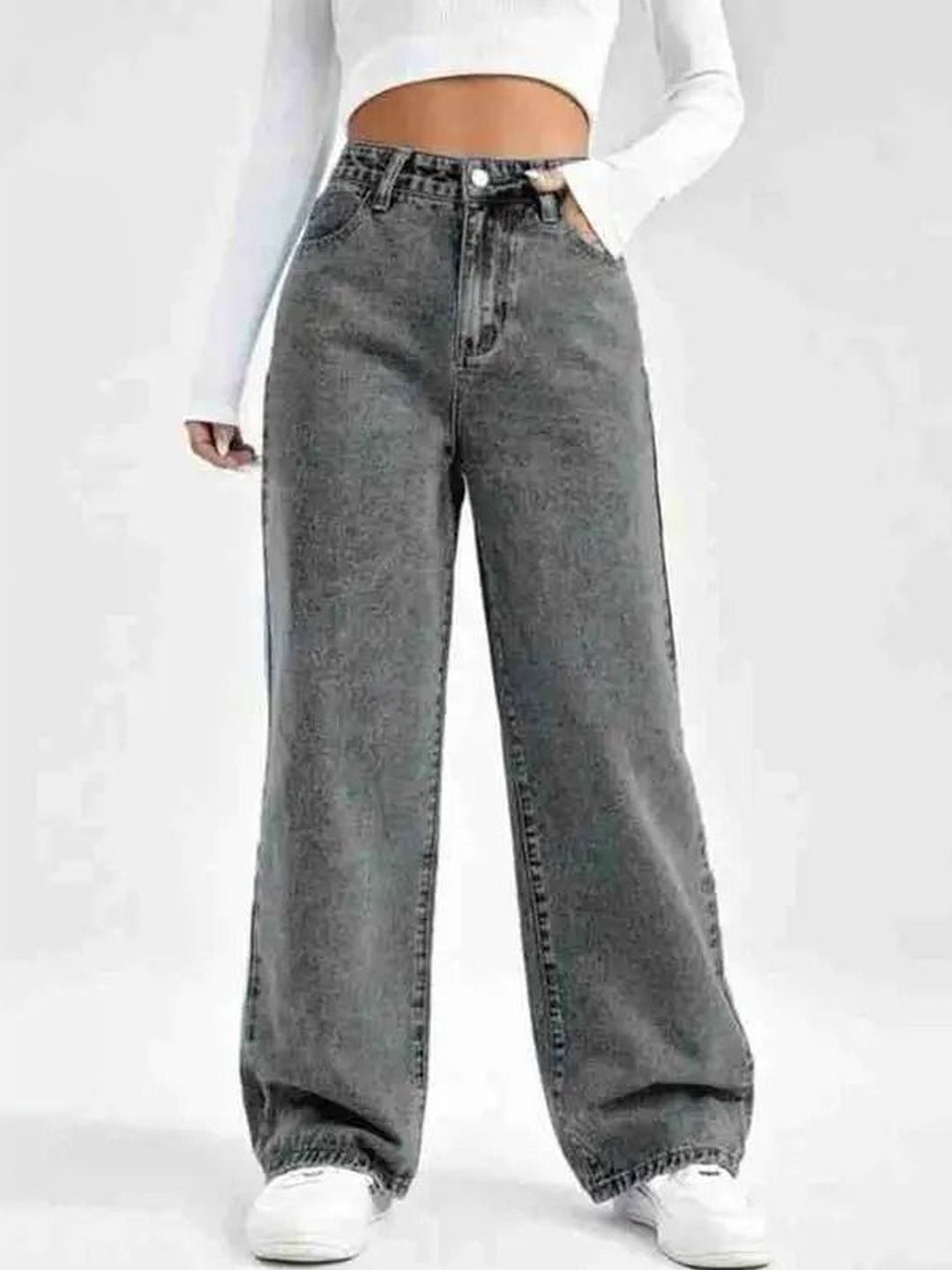 Mast & Harbour Women Wide Leg High-Rise Light Fade Stretchable Jeans-picture-34