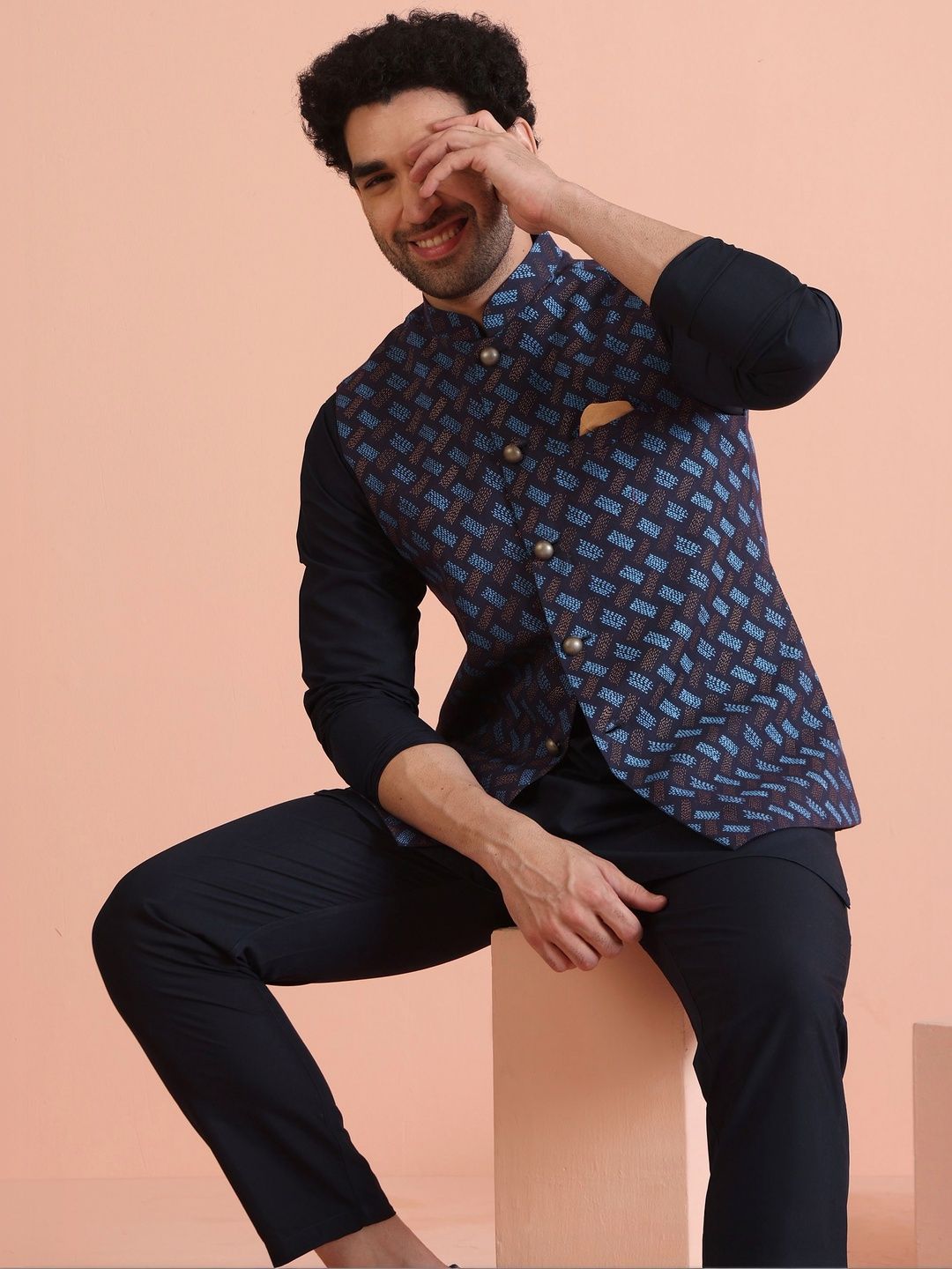 KISAH Printed Woven Nehru Jackets-picture-18
