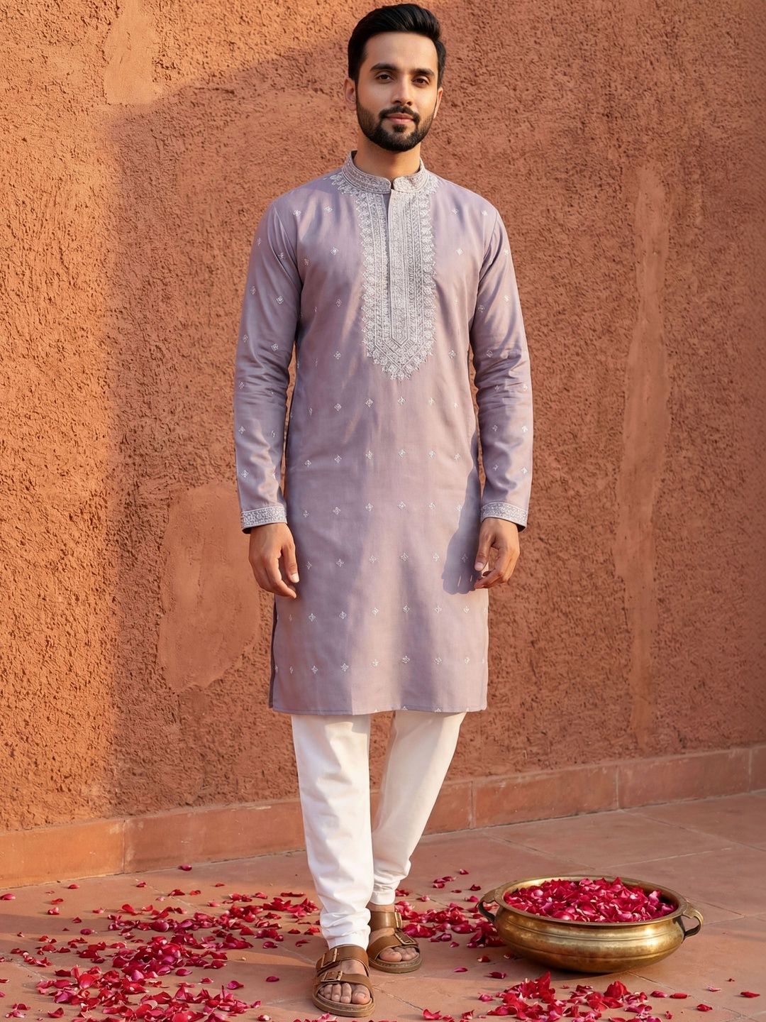Anouk Mirage Men Ethnic Motifs Embroidered Thread Work Kurta-picture-35