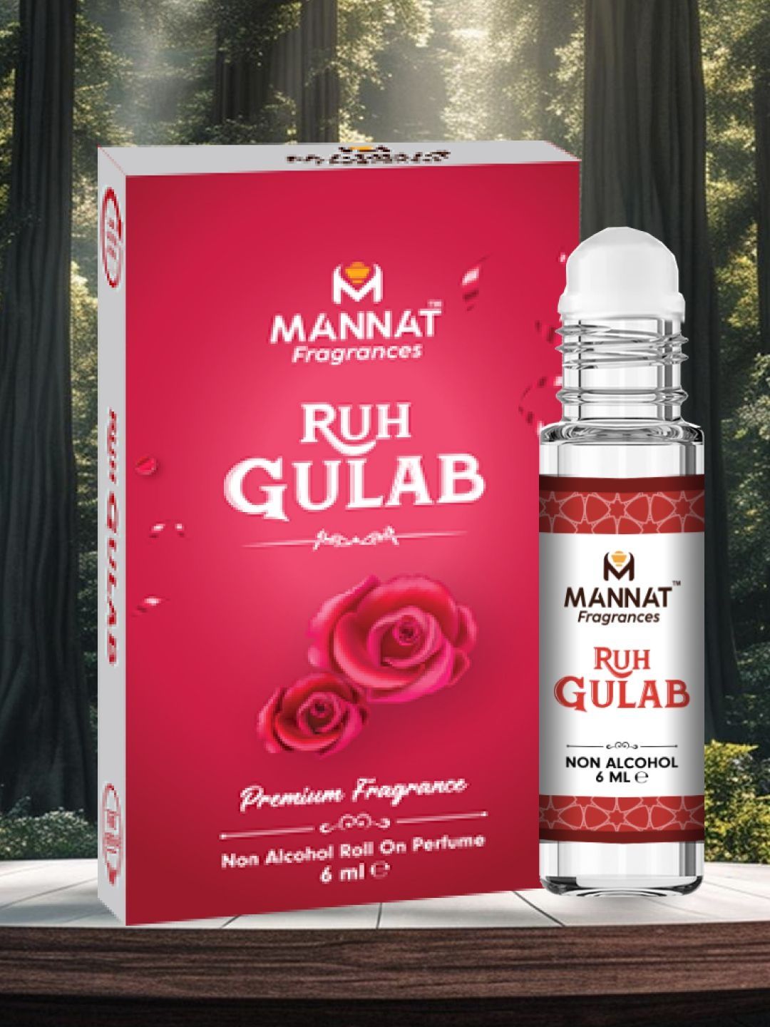 mannat fragrances Long Lasting Ruh Gulab Attar Roll On - 6 ml-image-16
