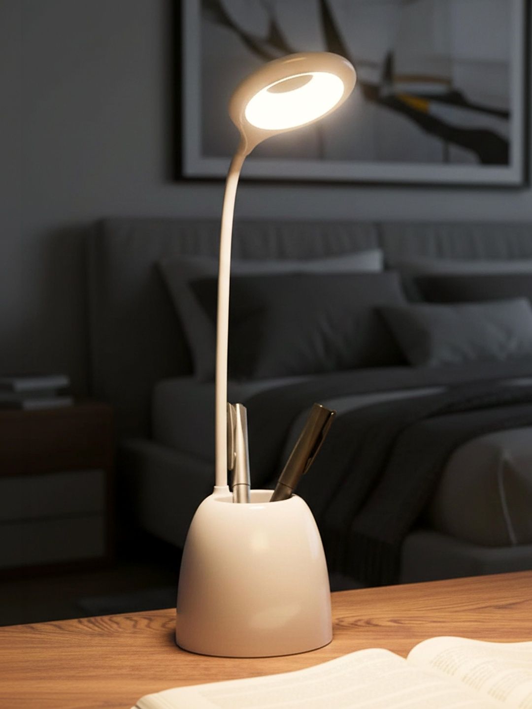 MPROW White Contemporary Abstract Shaped Table Lamp-image-34