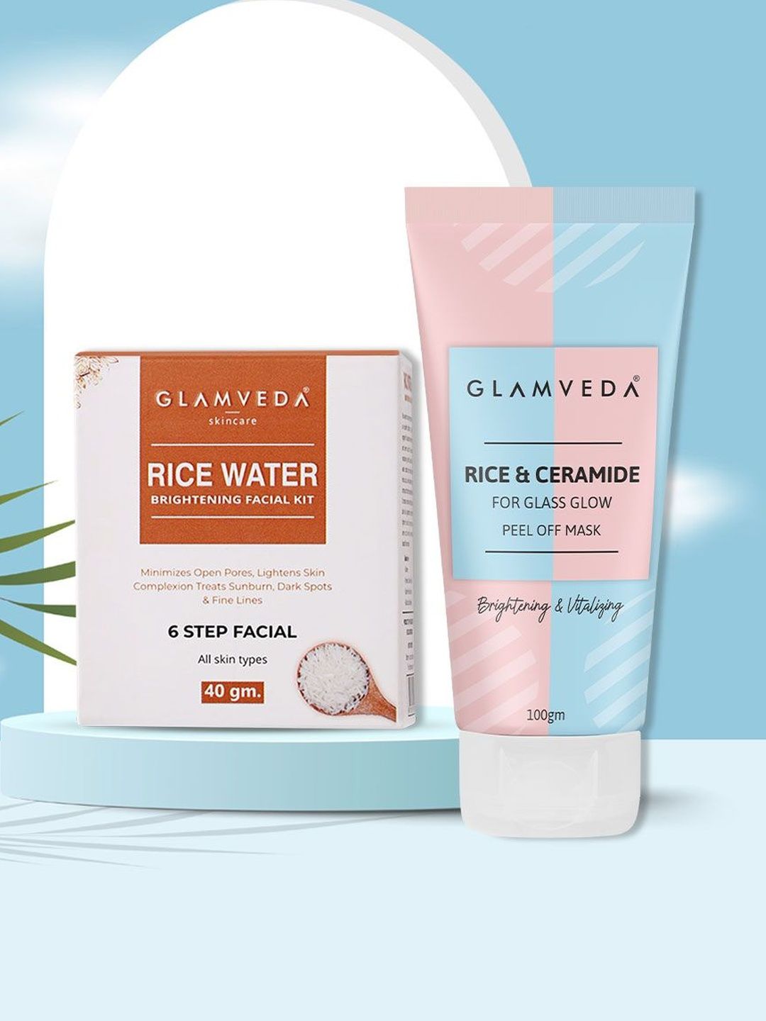 GLAMVEDA Set Of 2 Rice Peel Off Mask- 100 g & Facial Kit - 40 g-picture-52