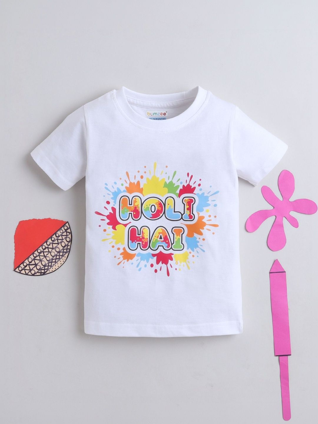 BUMZEE Unisex Kids Round Neck Cotton T-shirts