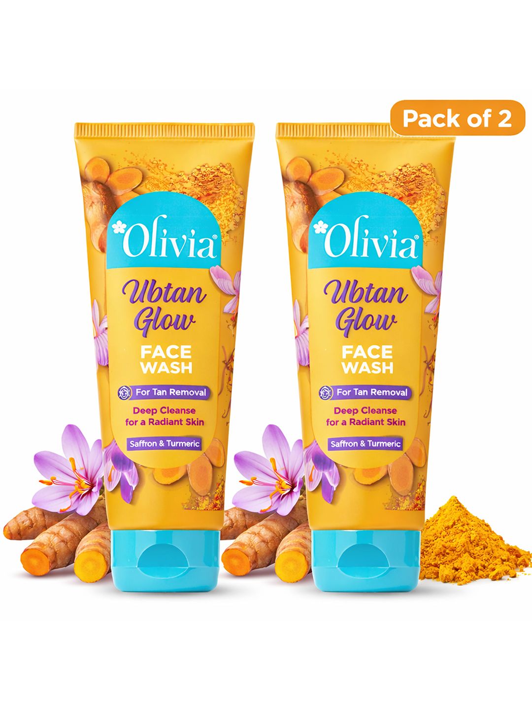 Olivia Ubtan Glow Face Wash for Tan Removal - 120 ml Each-picture-3